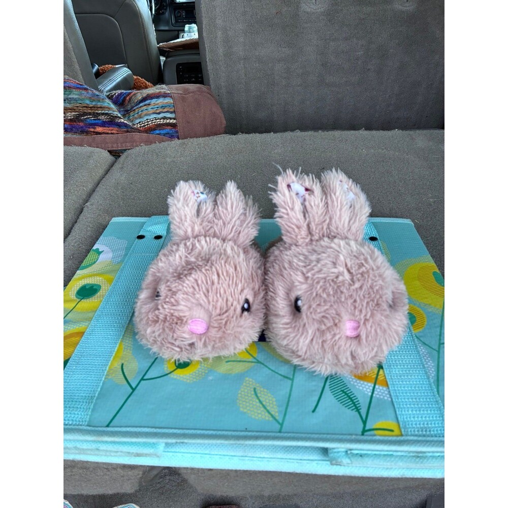 Wonder Nation Toddler Girls Bunny Slippers Size 5/6 – Plush Dusty Pink